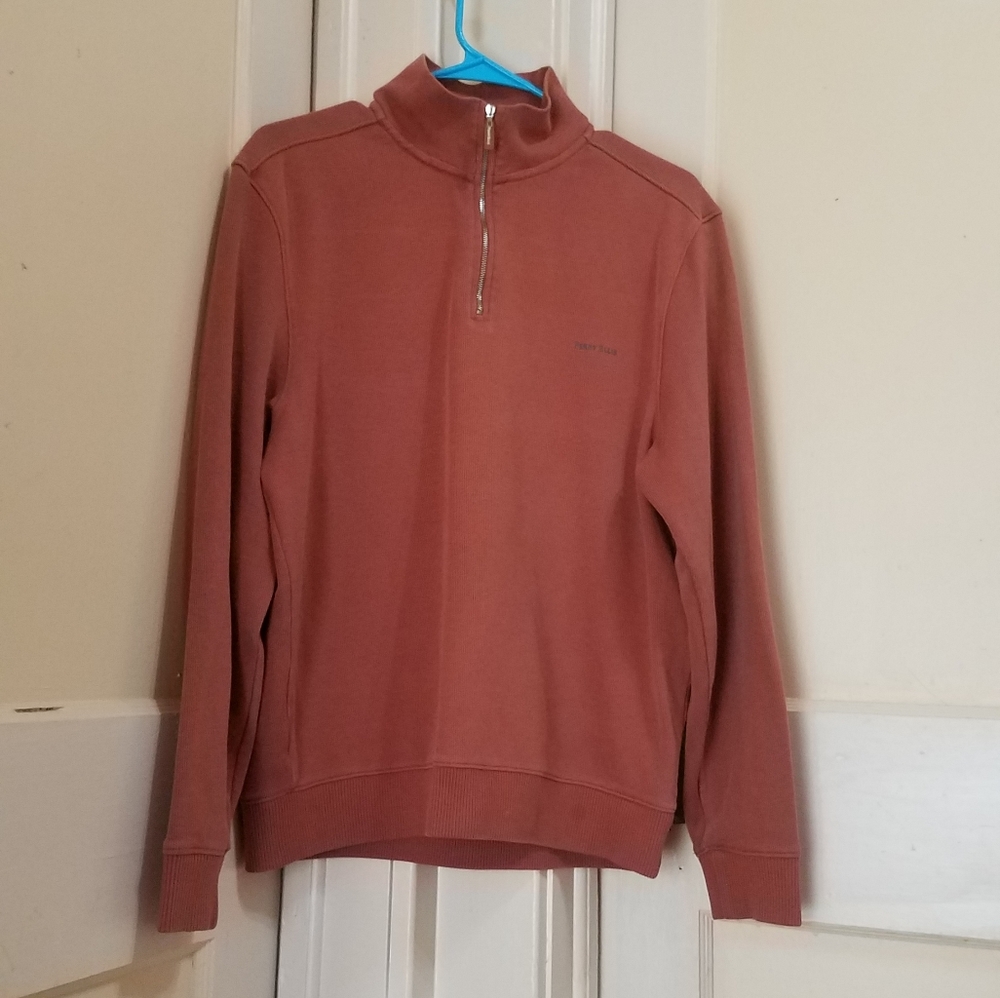 Vtg 1/4 Zip Mock Turtle Perry Ellis Pullover
